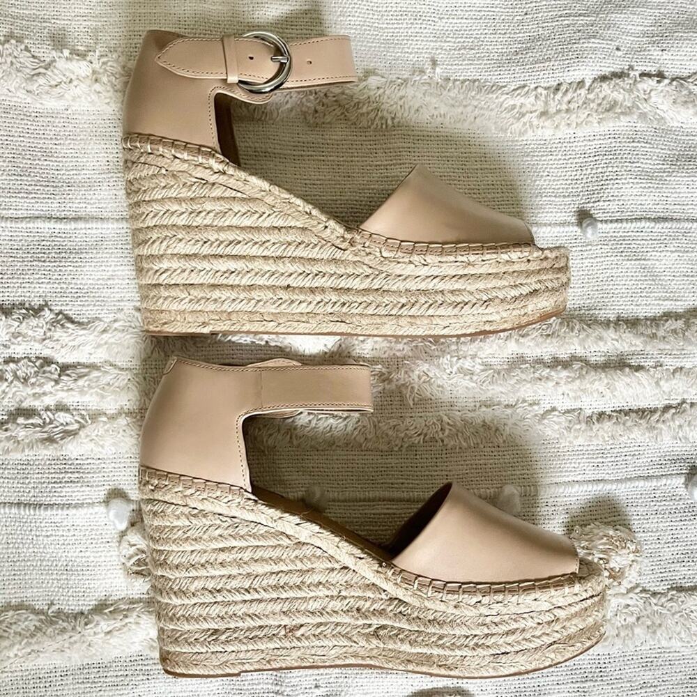 Marc Fisher LTD Alida Espadrille Platform Wedge LIGHT LATTE Size 9.5 - Picture 5 of 6